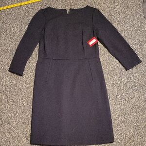 SPANX Perfect Fit Classic Navy Long Sleeve Dress Medium